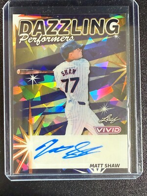 Matt Shaw 2024 Leaf Vivid DAZZLING PERFORMERS Auto card # d 6/7