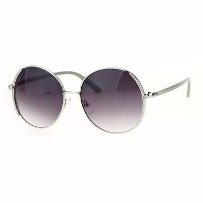 Elegant, High Fashion Black  Round Sunglasses with Rhinestones Gracie Oversized Round Frame Rhinestone Sunglasses – Sophia  main image 3