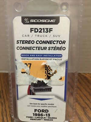 Scosche 1986-13 Ford Vehicles Car Truck SUV Stereo Connector FD213F Nissan Mazda