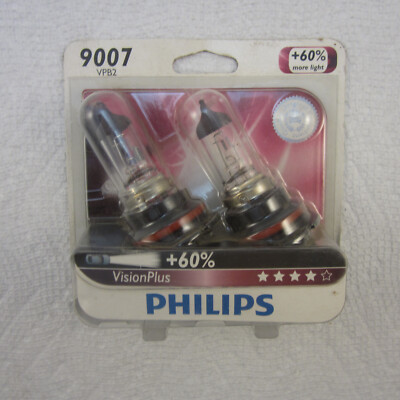 Philips Vision Plus 60% More Vision 9007VPB2 65W Two Bulbs Headlight.