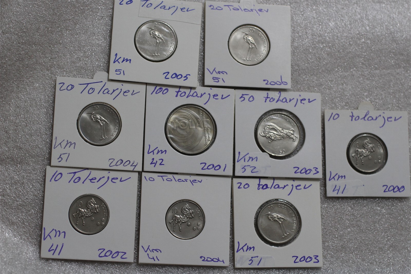 SLOVENIA 10/20/100 TOLAR - 9 COINS COLLECTION B49 #N404