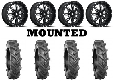 Kit 4 BKT AT 171 Tires 30x9-14 on Fuel Lethal Matte Black D567 Wheels FXT