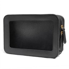 LETGO Clear Makeup Bags, TSA Approved Toiletry Bag with Zipper, Clear 0-Black