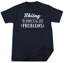 Skiing T-Shirt Skier Gift Winter Sport Snow Ski Funny Tee Shirt