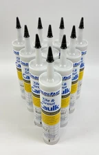 Color Fast Tile & Grout Caulk Siliconized Acrylic Frost 10.3 oz Set of 10
