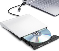 External DVD CD Drive Burner, USB 3.0  Type-C, Slim Portable Optical Writer