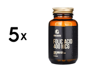 5 X Grassberg Folic Acid 400 Mcg (60 Caps) (52,10 Eur/Kg)