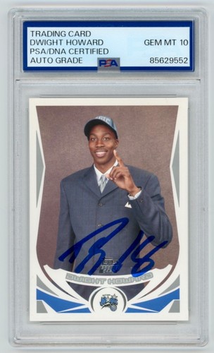 DWIGHT HOWARD Signed 2004 Topps ROOKIE Basketball Card #221 PSA  629552 Auto 10