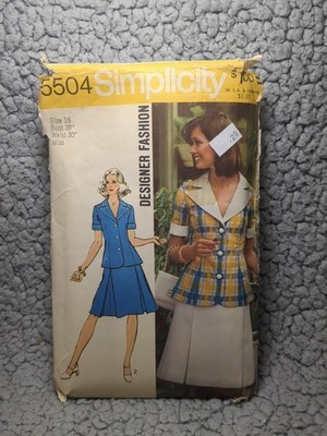 Simplicity Pattern 5504 Vintage Miss Petites And Mrs Two-piece Dress Designer...
