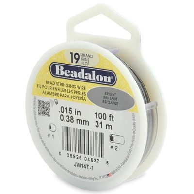 19 Strand Stainless Steel Bead Stringing Wire .015 Inch 0.38mm 100 ft 31m