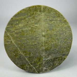 Connemara Marble Green Stone Trivet Small Round Ireland Hot Plate Kitchen