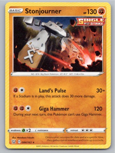 2021 POKEMON STONJOURNER BATTLE STYLES 084/163 R NM A93682 FREE S&H