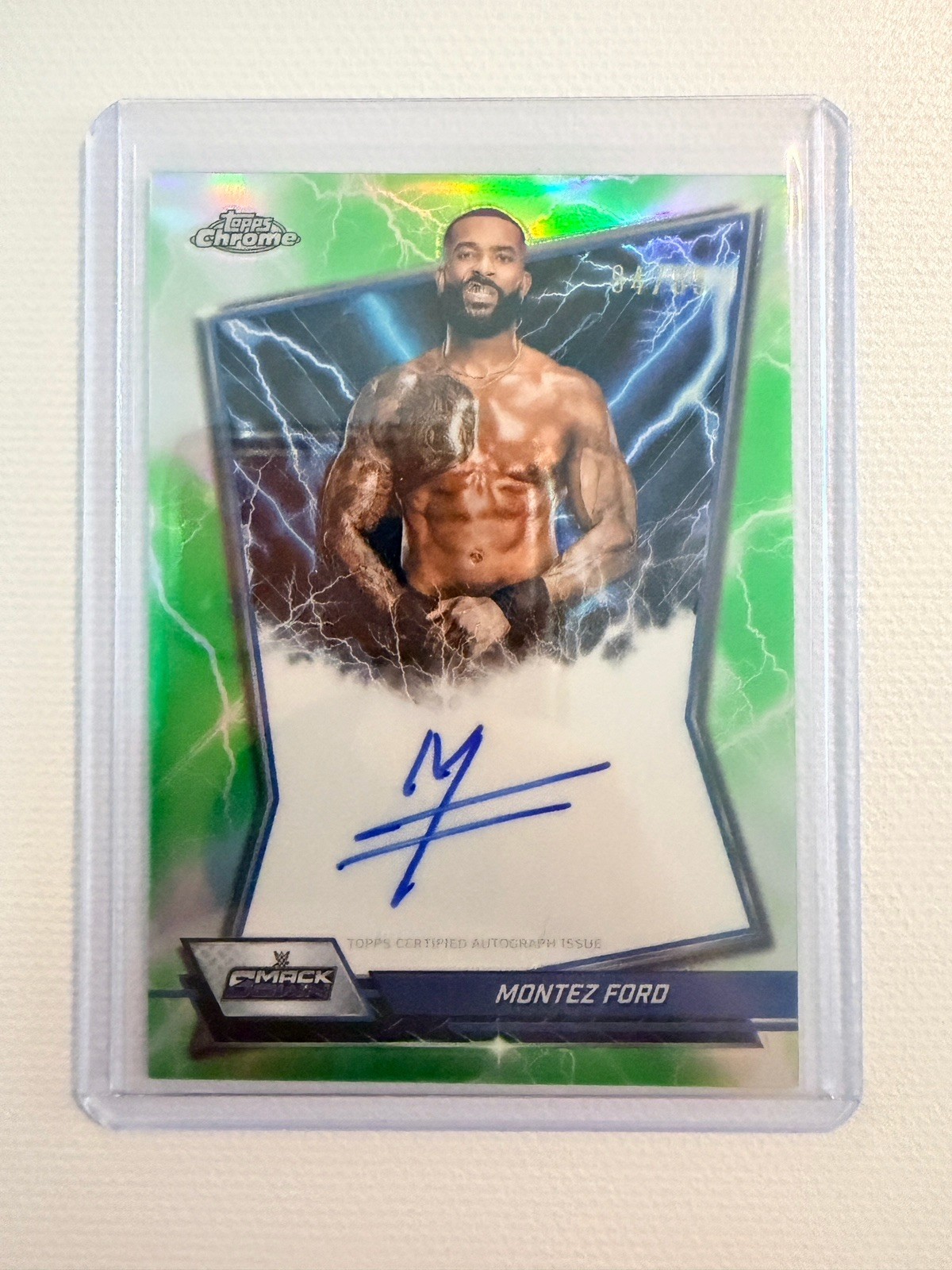 2026 Topps Chrome WWE Montez Ford Green Auto /99 SmackDown SP SSP
