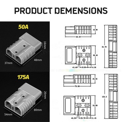 MODIGT 50A-175A Batterie stecker Kupplung mit für Anderson Stromanschluss