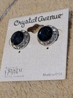 Crystal Avenue Blue Swarvski Crystal Round Pierced Earrings with necklace. NEW — photo 4
