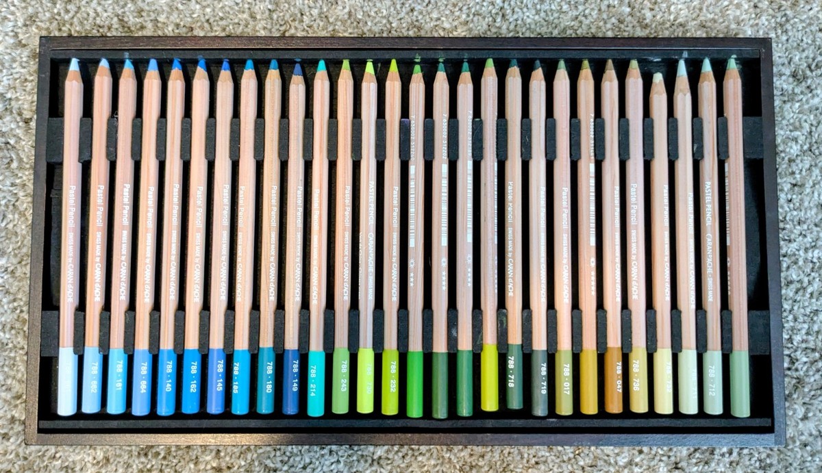 Caran d'Arche Pastel Pencils - Set of 84 - Collector's Wood Box | eBay