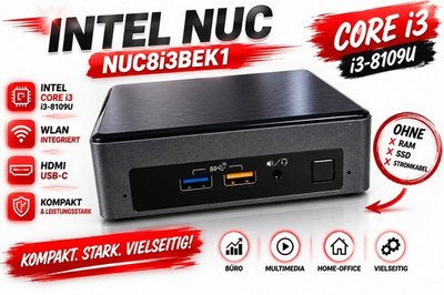   Intel NUC8i3BEK1 Mini PC i3-8109U HDMI USB-C WLAN      #G41