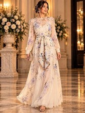 NWOT ZIMMERMANN Luna Belted Whimsical Floral Maxi Gown, Size 0