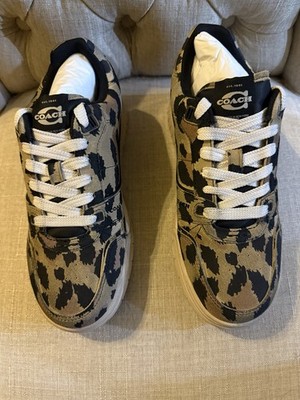 COACH Soho SNKR Tan/Black Animal Print Low Top Lace-Up Women s Sneaker CCT65