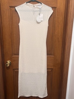 Lost + Wander Cream Textured Maxi Dress. Sz M. NWT
