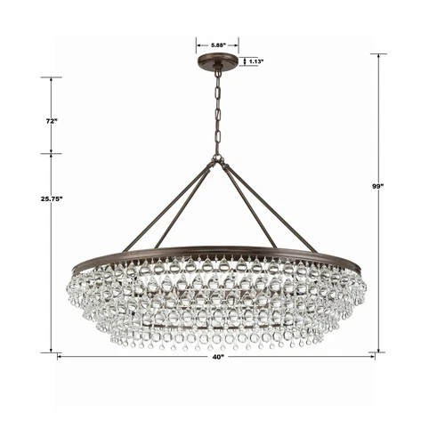 Calypso 40" Wide Bronze and Glass Round Kitchen Island Chandelier - Picture 8 of 8