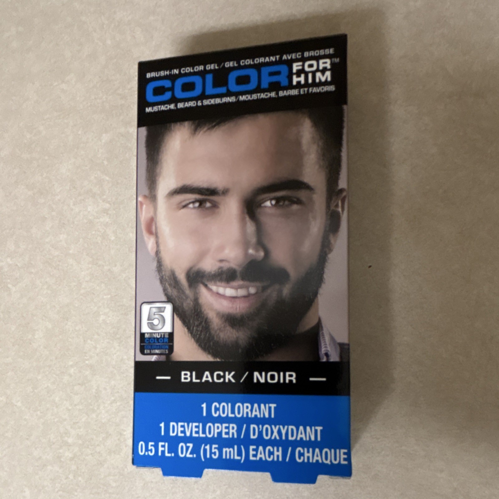 For Him Hair Dye Gel Black For Beard Mustache Hair 0.5 Fl Oz