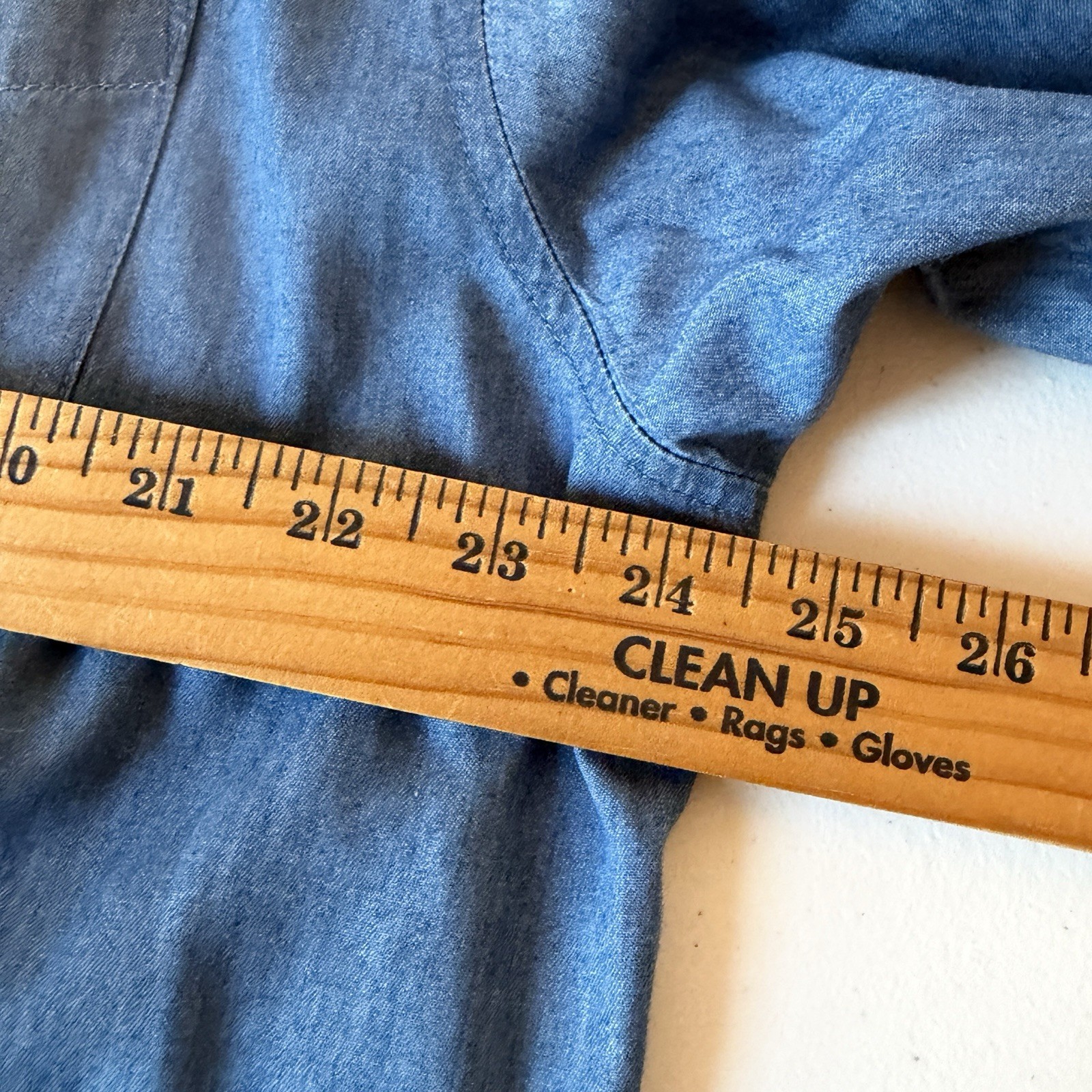 Vintage Basic Editions Chambray Button Front Up S… - image 5