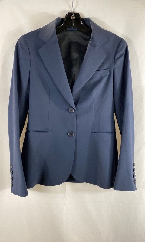 Theory Women's Rory Tailor Navy Blue Wool Blend Stretch Blazer Jacket Sz 00