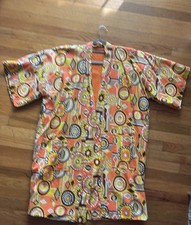 Vintage kimono, orange and yellow retro 60/70 pattern