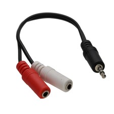 15cm 3.5mm Stereo Jack Plug to Twin 3.5mm Mono Sockets Audio Cable