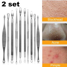2 Set 10PCS Blemish Blackhead Remover Extractor Tools Pimple Removal Kit