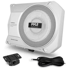 Pyle 10” 900 Watts Low-Profile Active Amplified Marine-Waterproof Subwoofer