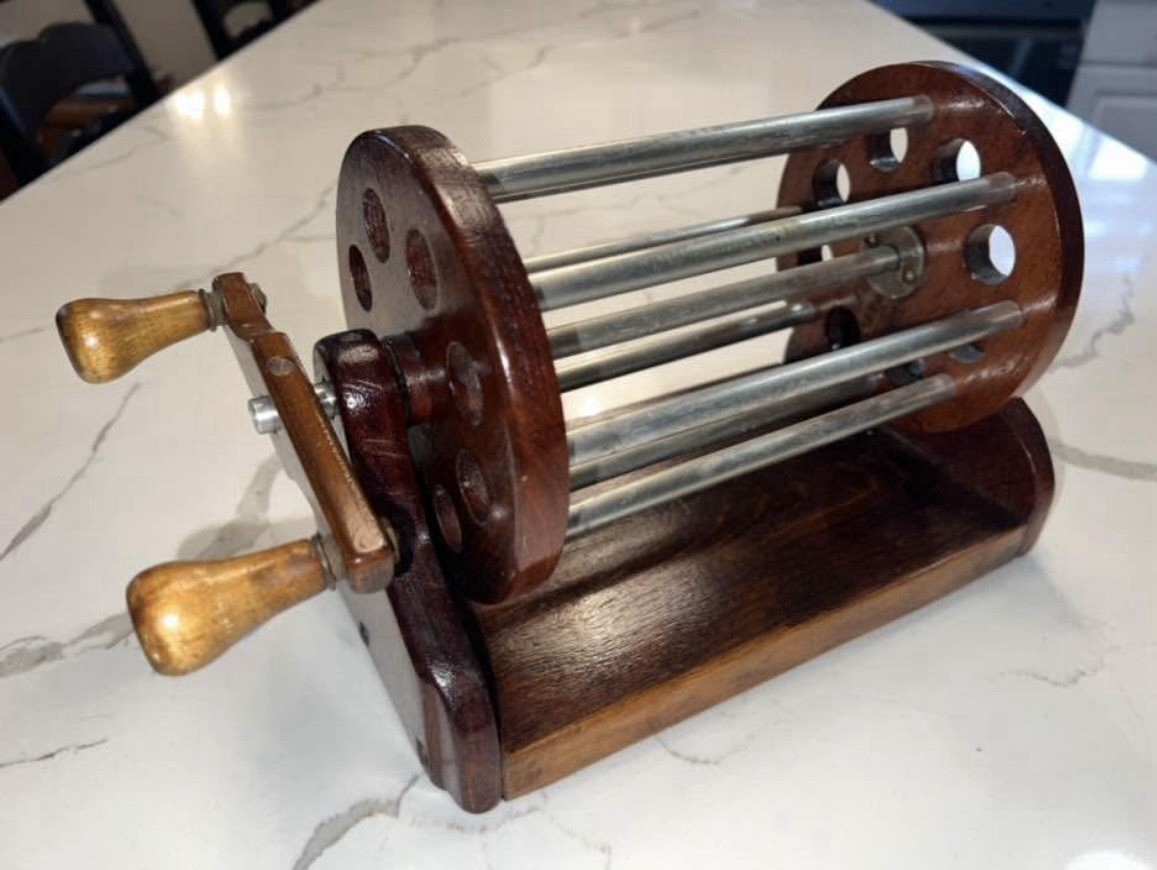 物干し紐　ランドリーライン　アンティーク　アメリカ製　1930年代〜50年代 Hand Made Antique Fishing Line Dryer for Fly Fishing with Silk Fly