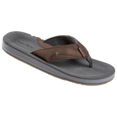 Maui & Sons Drifter Men's Sandals Flip Flop Charcoal Combo Sandal Size 10