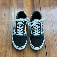 Vans Off The Wall Rainbow Checkerboard Old Skool Skate Sneakers Shoes Youth 4