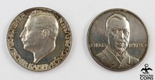 Lot of 2: 1914-1924 Germany Silver Medals Wilhelm WWI & Zeppelin Flight New York