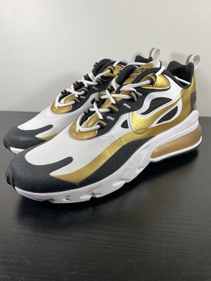 Nike Mens Air Max 270 React Metallic Gold Sneaker Shoes White