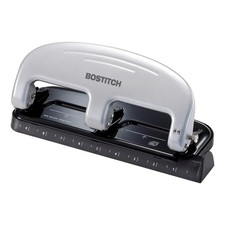 Bostitch Office EZ Squeeze 3-Hole Punch, 20 Sheet Capacity, Reduced Gray
