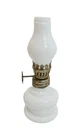 Vintage Miniature 4.5 Inch White Milk Glass Oil Lamp with Chimney