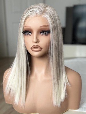 Blond Remy Hair Perücke Bob | flexibler Scheitelbereich | Front Lace 