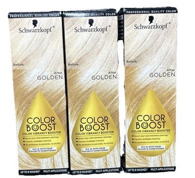 Schwarzkopf Color Boost Vibrancy Booster Hair Color GOLDEN 3 Pack New