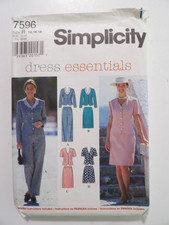 Simplicity 7596 Misses' Top, Pants, Skirt Shorts Size 14-16-18 Uncut Pattern