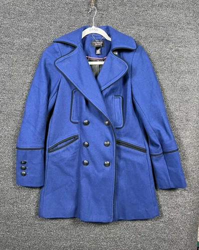 UNDERCOVER Cappotto donna Victoria Secret misto lana doppiopetto pea taglia 6 blu