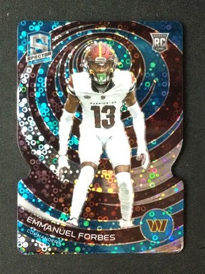 2023 Panini Spectra #122 Emmanuel Forbes Neon Blue Die Cut /50 Washington