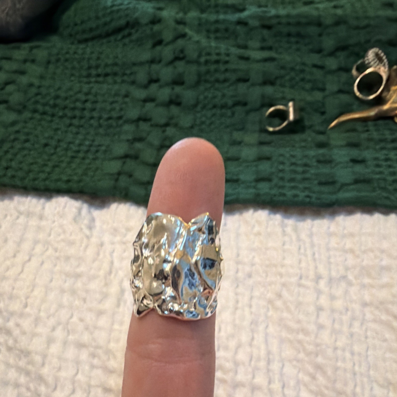 Pilgrim Silver Abstract Statement Textured Metal … - image 1