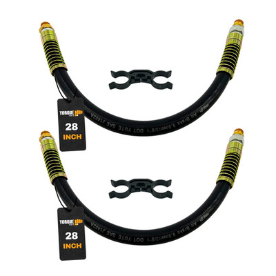 2 Pack 28'' Air Brake Hose 3/8  x 3/8  Swivel Rubber Air Brake Line Assembly with