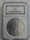 1996 American Silver Eagle Coin MS69 NGC $1 Dollar 1 Oz Certified Mint