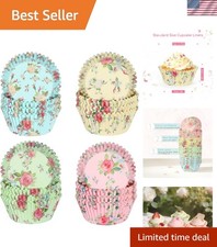 Floral Standard Cupcake Liners 400 Count Colorful Paper Baking Cups Food Grade