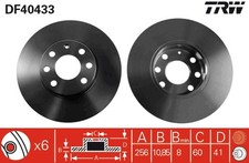 2x Bremsscheibe TRW DF4043 für ASTRA T98 OPEL CC 14,25 Caravan 16V F08 F48 F35