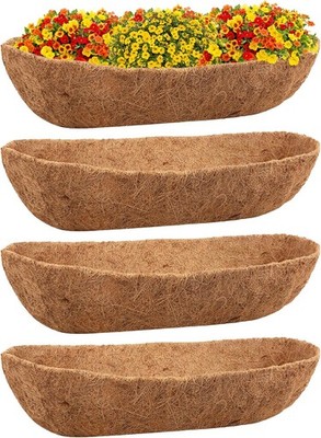 Gamexcel 4Pack 24 Inch Trough Pre-Formed Coconut Coir Replacement Liner